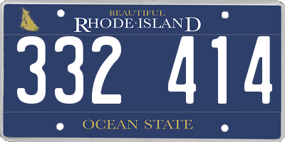 RI license plate 332414