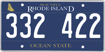 RI license plate 332422