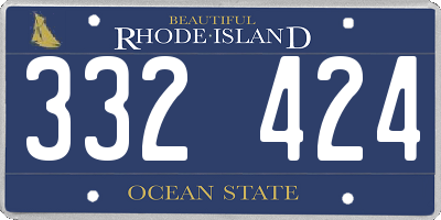 RI license plate 332424
