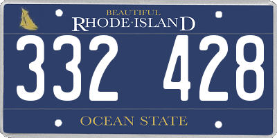 RI license plate 332428
