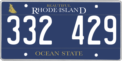 RI license plate 332429