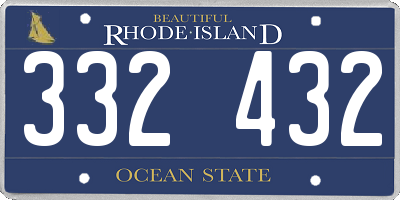RI license plate 332432