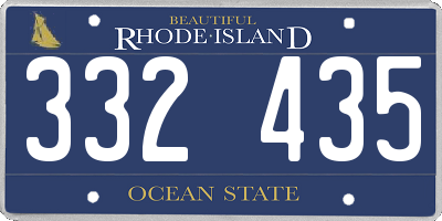 RI license plate 332435