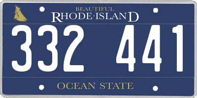 RI license plate 332441