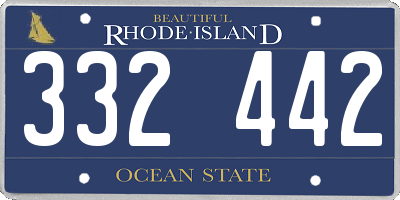 RI license plate 332442
