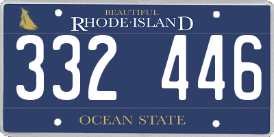 RI license plate 332446