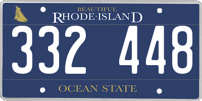 RI license plate 332448