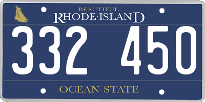 RI license plate 332450