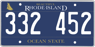 RI license plate 332452
