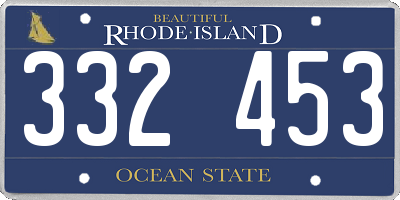 RI license plate 332453