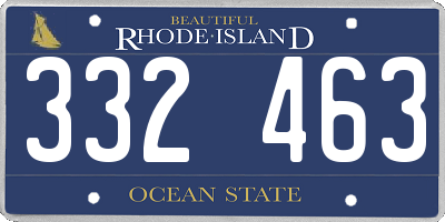 RI license plate 332463