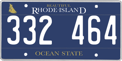 RI license plate 332464
