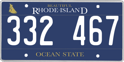 RI license plate 332467