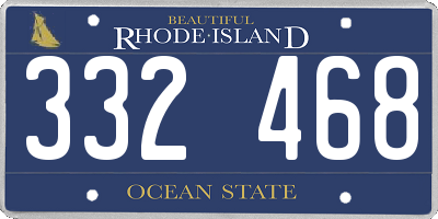 RI license plate 332468