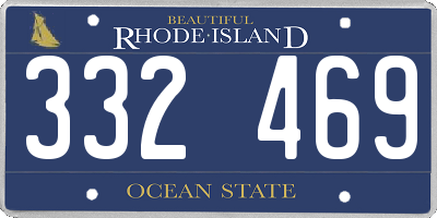 RI license plate 332469