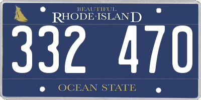 RI license plate 332470
