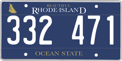RI license plate 332471