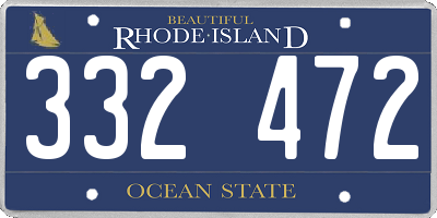 RI license plate 332472