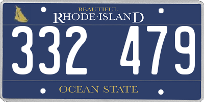 RI license plate 332479