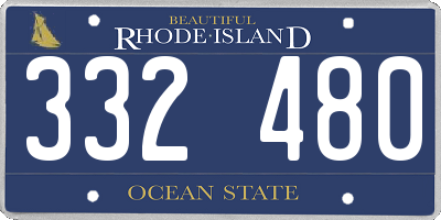 RI license plate 332480