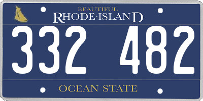 RI license plate 332482