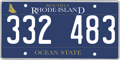 RI license plate 332483