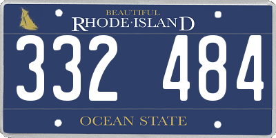 RI license plate 332484