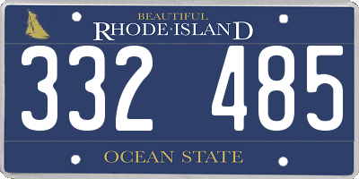 RI license plate 332485