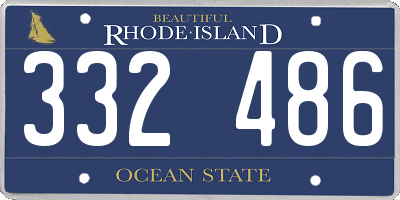 RI license plate 332486