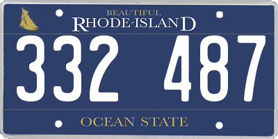 RI license plate 332487
