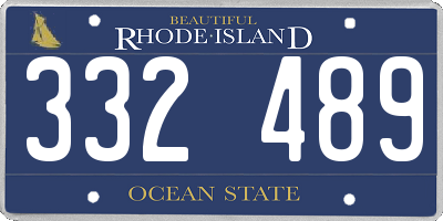 RI license plate 332489