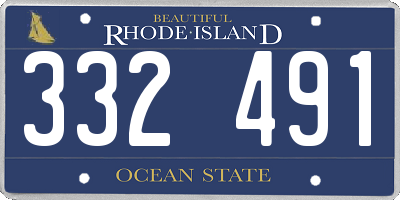 RI license plate 332491