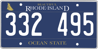 RI license plate 332495