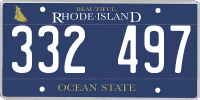 RI license plate 332497