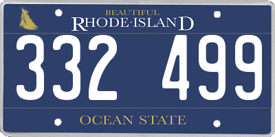 RI license plate 332499