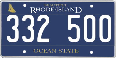 RI license plate 332500