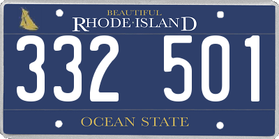 RI license plate 332501
