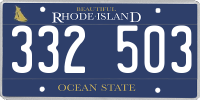RI license plate 332503