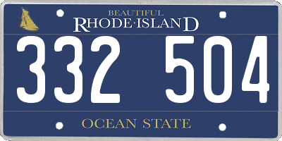 RI license plate 332504