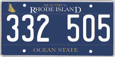RI license plate 332505