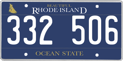 RI license plate 332506