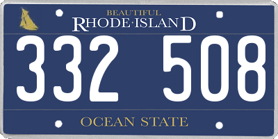 RI license plate 332508