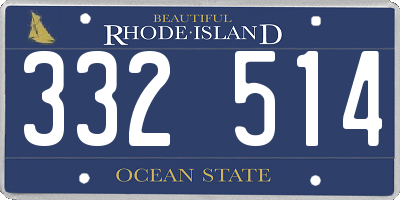 RI license plate 332514