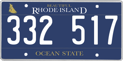 RI license plate 332517