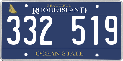 RI license plate 332519