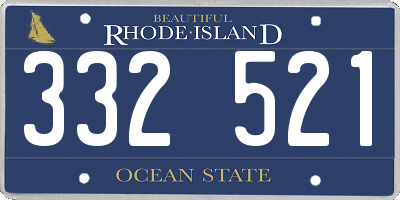 RI license plate 332521