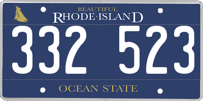 RI license plate 332523