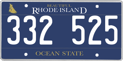 RI license plate 332525