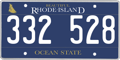 RI license plate 332528