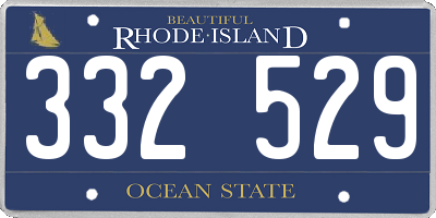 RI license plate 332529
